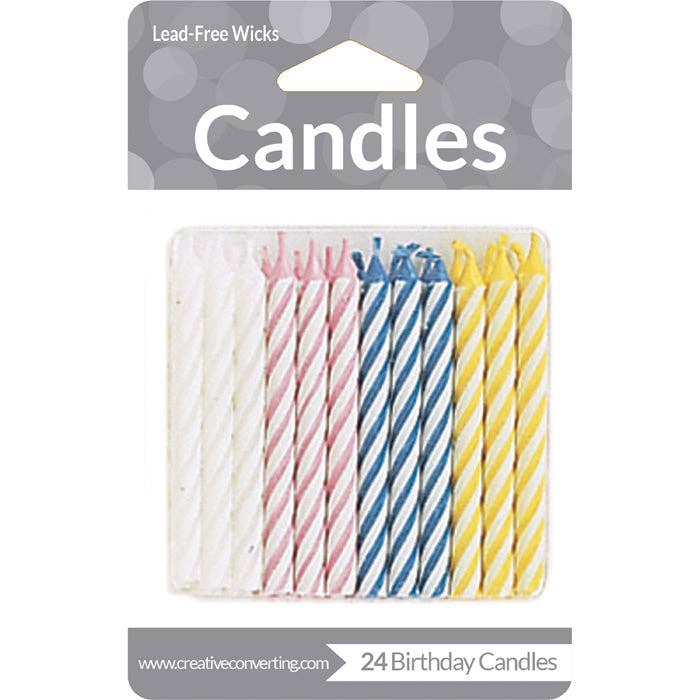 Pastel Striped Candles