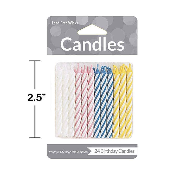 Pastel Striped Candles