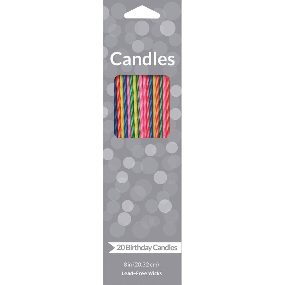 Striped Party Candles, 20/Pkg
